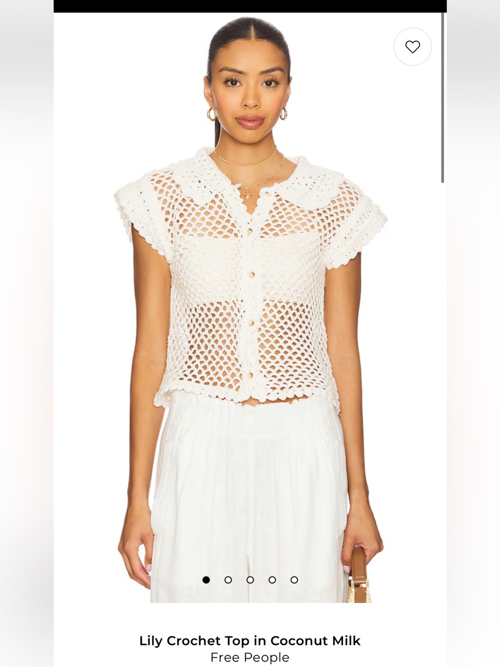 Free People Lily Crochet Top in Coconut Milk
